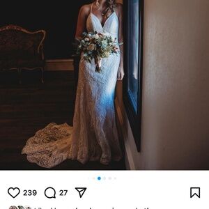 Dreams by Eddy K lace wedding dress with train